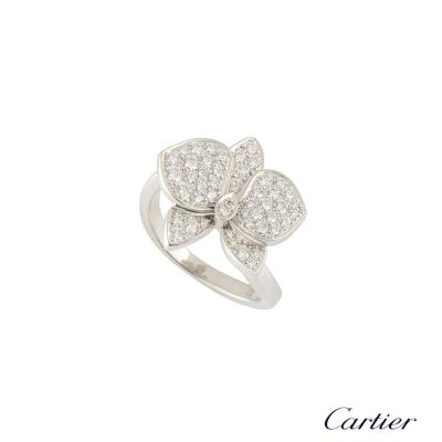 <p>Cartier White Gold and Diamond D\' Orchidees Ring B4074452</p>
