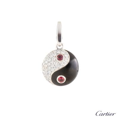 <p>Cartier White Gold Diamond, Ruby and Enamel Yin Yang Charm N3015600</p>
