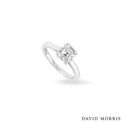 David Morris Platinum Emerald Cut Ring 1.73ct D/VS2 