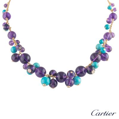 <p>Cartier Rose Gold Multi-Gemstone Les Delices Necklace</p>
