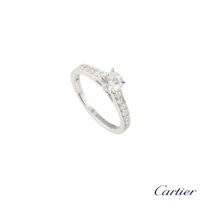 <p>Cartier Platinum Diamond 1895 Solitaire Ring Size 48 N4164648</p>
