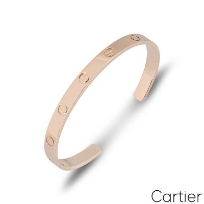 Cartier Rose Gold Plain Cuff Love Bracelet Size 18 B6032618