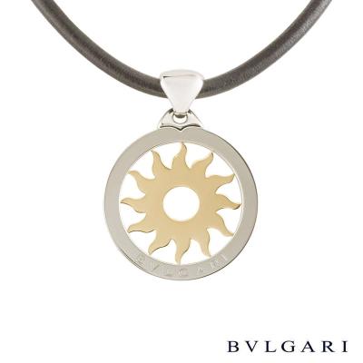 <p>Bvlgari Yellow Gold and Stainless Steel Tondo Pendant</p>
