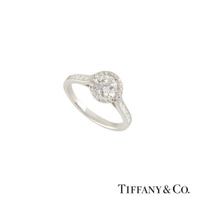 <p>Tiffany & Co. Platinum Diamond Halo Ring 1.00ct G/VVS1</p>
