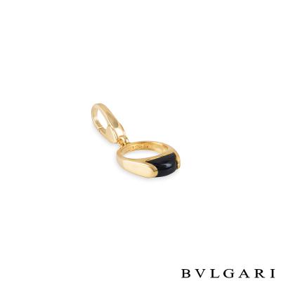 Bvlgari Yellow Gold Onyx Tronchetto Charm Pendant
