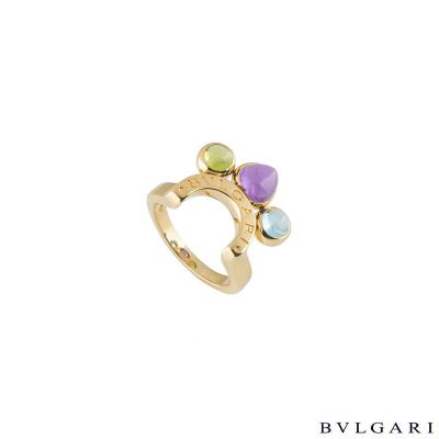 Bvlgari Yellow Gold Multi-Gemstone Allegra Ring
