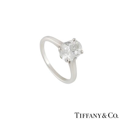 Tiffany & Co. Platinum Oval Diamond Ring 1.60ct E/VVS1