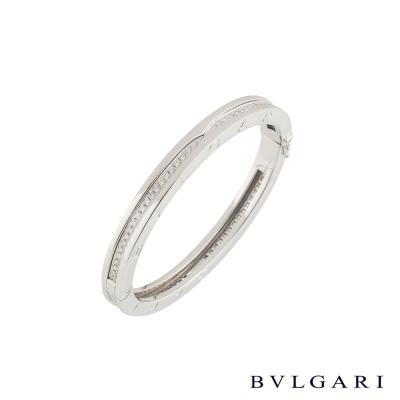 Bvlgari White Gold Diamond B.Zero1 Bangle BR857483