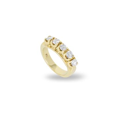Yellow Gold Diamond Five-Stone Ring 1.00ct TDW