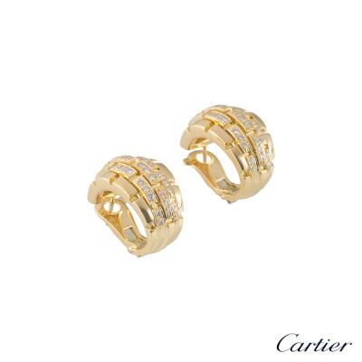 Cartier Yellow Gold Diamonds Maillon Panthere Earrings B8000100