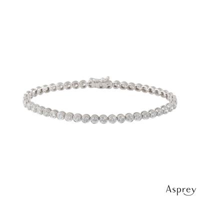 Asprey White Gold Diamond Line Bracelet 4.70ct G-H/VS1