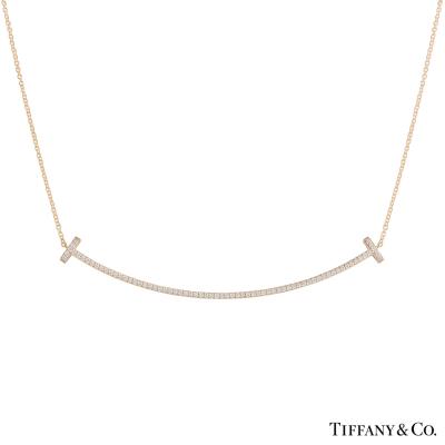 Tiffany & Co. Rose Gold Diamond T Smile Pendant