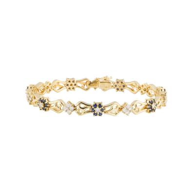 Yellow Gold Diamond and Sapphire Bracelet