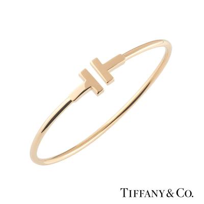 Tiffany & Co. Rose Gold Tiffany T Narrow Wire Bracelet