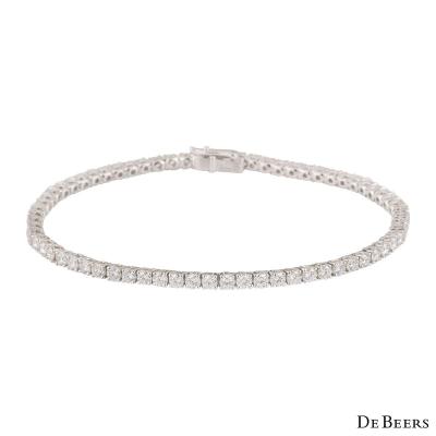 De Beers White Gold Diamond Eternity Line Bracelet