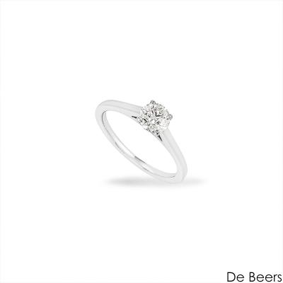 De Beers Platinum Diamond Classic Ring 0.52ct H/VS1 