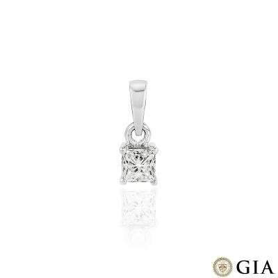 White Gold Princess Cut Diamond Pendant 0.90 I/VS1 