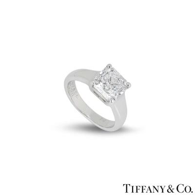 Tiffany & Co. Platinum Lucida Cut Diamond Ring 2.08ct G/VS1