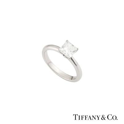 Tiffany & Co. Platinum Princess Cut Diamond Ring 1.55ct F/VS2