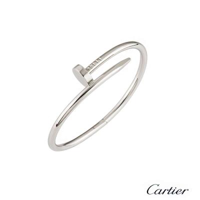 Cartier White Gold Plain Juste Un Clou Bracelet Size 20 B6041820