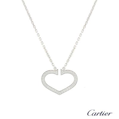 Cartier White Gold Diamond Hearts and Symbols Necklace 0.58ct G+/VS B3040600