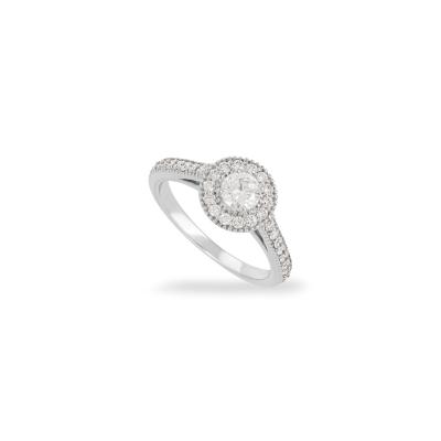 White Gold Round Brilliant Cut Diamond Ring 0.41ct H/VS