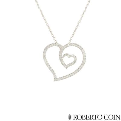 Roberto Coin White Gold Diamond Heart Pendant 0.96ct G/VS