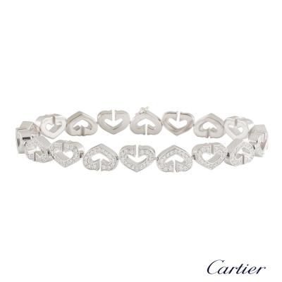 Cartier White Gold Diamond Hearts & Symbols Bracelet 1.81ct 