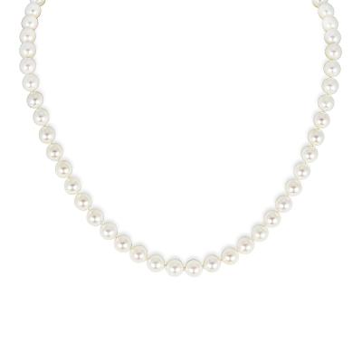 14k Yellow Gold Knotted Pearl Necklace