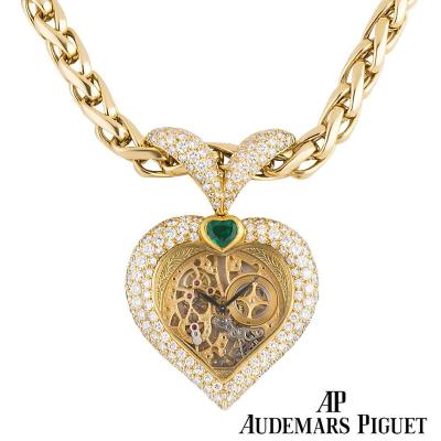 Audemars Piguet Yellow Gold Diamond and Emerald Pendant Watch