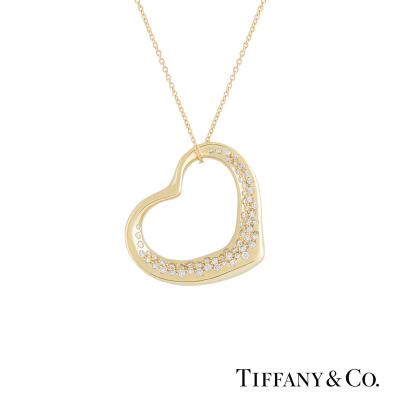 Tiffany & Co. Yellow Gold Diamond Elsa Peretti Necklace 0.42ct G/VS