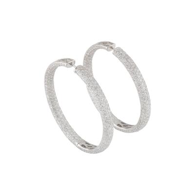 White Gold Diamond Hoop Earrings