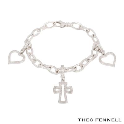 Theo Fennell White Gold Diamond Charm Bracelet 