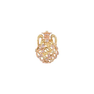 Diamond Yellow Gold Vase Pendant 