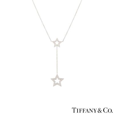 Tiffany & Co. Platinum Diamond Set Star Necklace