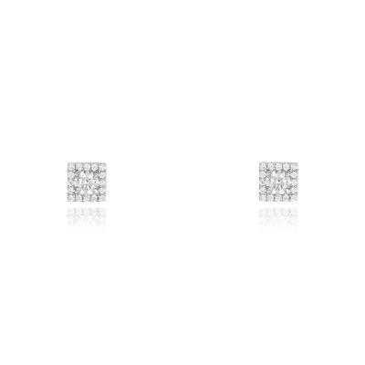 White Gold Diamond Cluster Earrings 1.24ct TDW