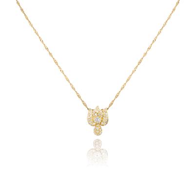 Yellow Gold Diamond Floral Pendant 0.69ct TDW