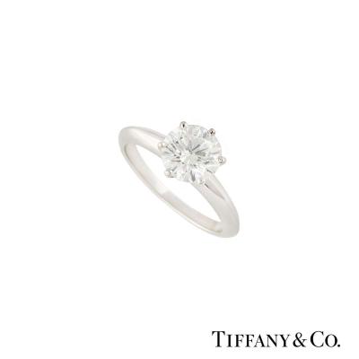 Tiffany & Co. Platinum Setting Band Diamond Ring 1.50ct H/VVS2