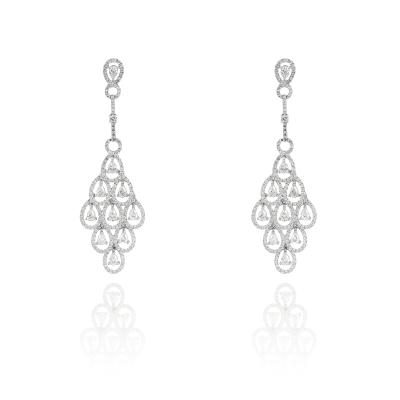White Gold Diamond Chandelier Drop Earrings 6.44ct TDW