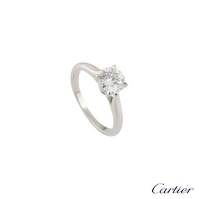 Cartier Platinum Diamond 1895 Solitaire Ring 1.02ct F/VVS2