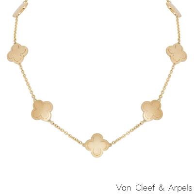 Van Cleef & Arpels Yellow Gold Alhambra Necklace 