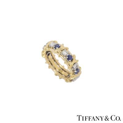 Tiffany & Co. Diamond And Sapphire Schlumberger Ring 