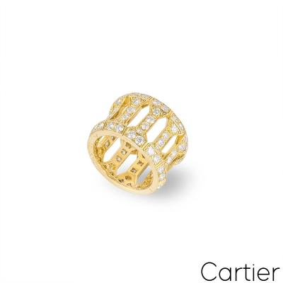 Cartier Yellow Gold Diamond Pillar Ring