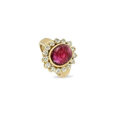 Yellow Gold Diamond & Ruby Ring 
