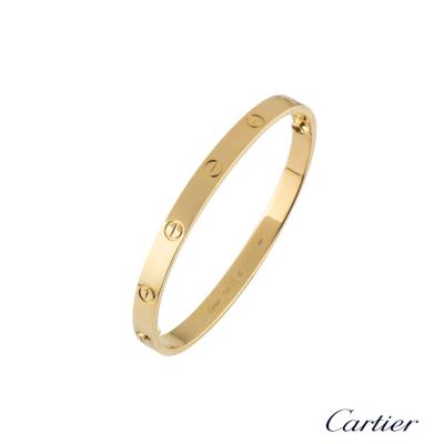 Cartier Yellow Gold Plain Love Bracelet Size 20 B6035520