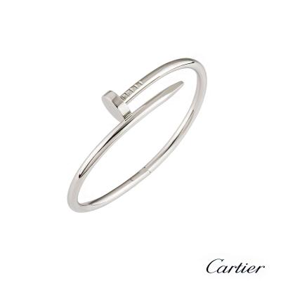 Cartier White Gold Plain Juste Un Clou Bracelet Size 17 B6048317