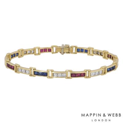 Mappin & Webb Yellow Gold Diamond And Multi-Gem Bracelet