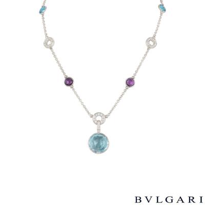 Bvlgari Parentesi White Gold Diamond And Multi-Gem Necklace 