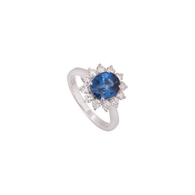White Gold Sapphire And Diamond Ring 