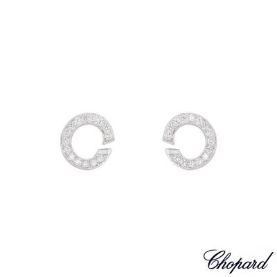 Chopard White Gold Diamond Hoop Earrings